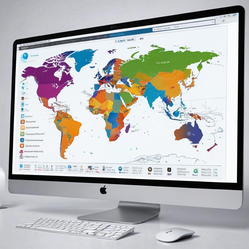 A sleek and modern computer interface showcasing various torrent clients on a digital screen, surrounded by floating icons of popular torrent providers. Include visual elements like download progress bars, a globe symbolizing global connectivity, and a sense of ease and simplicity in the design. Bright and engaging colors to attract attention. super-realistic. vibrant colors. white background.